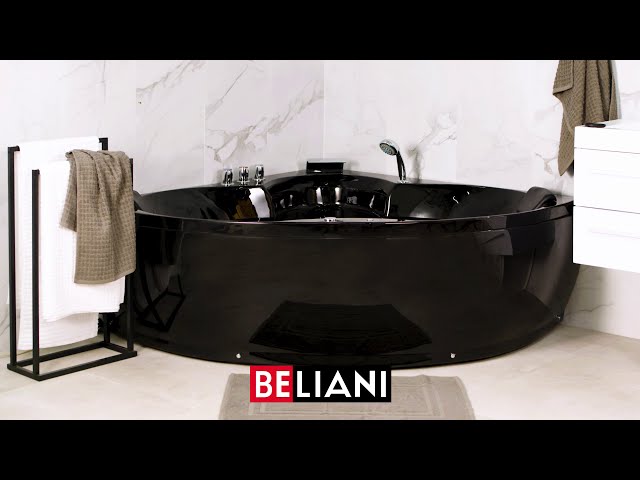 Video Teaser für BELIANI - Whirlpool Corner LED Tub with Jets SENADO