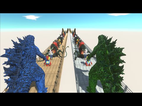GODZILLA BLUE VS GODZILLA GREEN DEATH RUN - Animal Revolt Battle Simulator