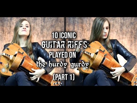10 Iconic Guitar Riffs Played On The Hurdy Gurdy PART 1 (10k SUBSCRIBERS + WIN HELVETION MERCH!)