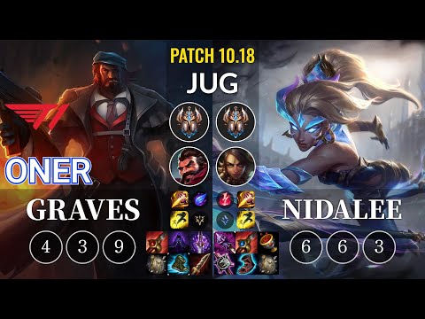T1 Oner Graves vs Nidalee Jungle - KR Patch 10.18