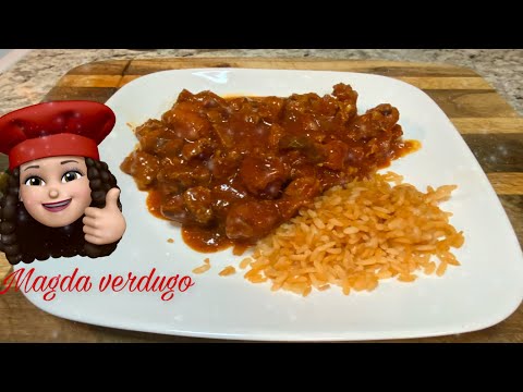 POLLO 🐤 en salsa roja fácil y rápido