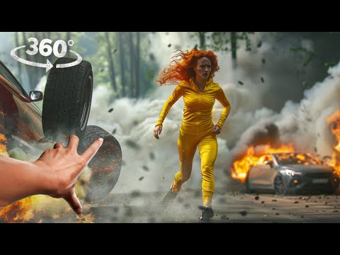 360° Surviving a Tornado: Car Lifted and Explodes! VR 360 Video 4K Ultra HD