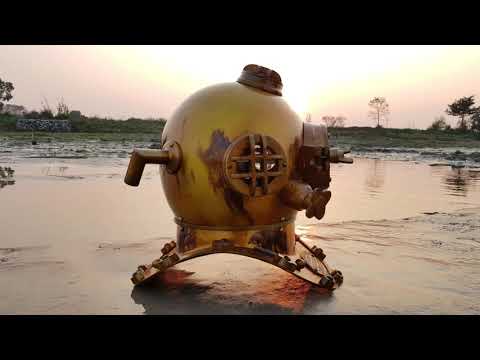 The nautical hub Vintage 18" Inch Diving Helmet U.S Navy Mark V Deep Sca Antique Scuba Divers Helmet