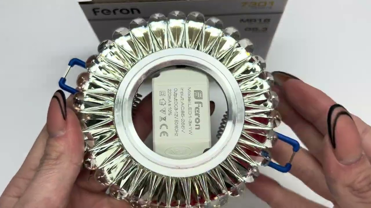 Встраиваемый точечный светильник FERON 7301 MR16 с LED подсветкой 28923