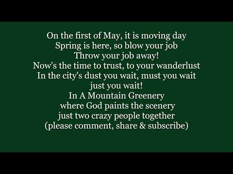 MOUNTAIN GREENERY HOME Lyrics Words text trending JAZZ sing along song Rodgers Hart Garrick Gaieties