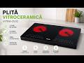 Plită vitroceramică, VITRA-DUO, 3100 W, 2 zone de gătire, 9 trepte de putere, timer