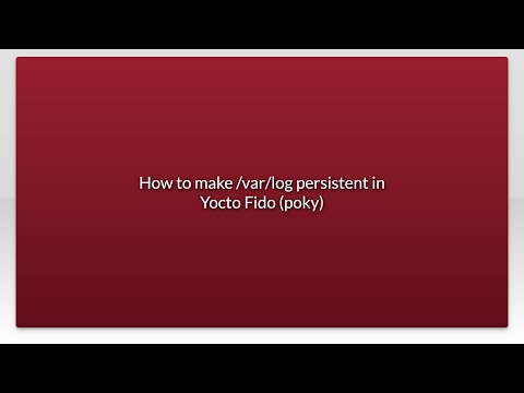 How to make /var/log persistent in Yocto Fido (poky)
