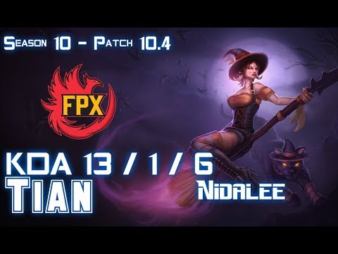 FPX Tian NIDALEE vs QIYANA Jungle - Patch 10.4 KR Ranked