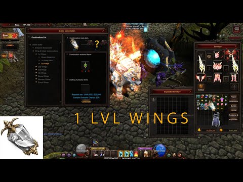 Create 1lvl wings from 1st wigs relic in mu online