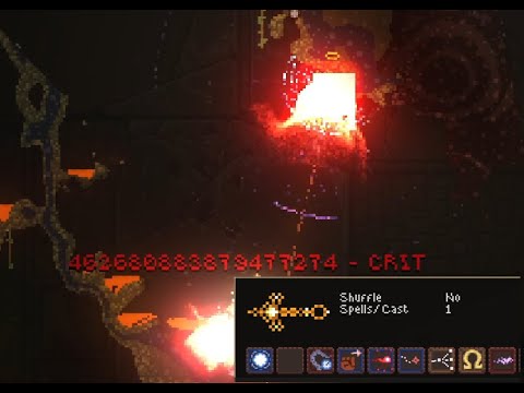 NOITA: Easy 400 Quadrillion Damage Wand! Only 7 Spells Needed! No parallel worlds needed