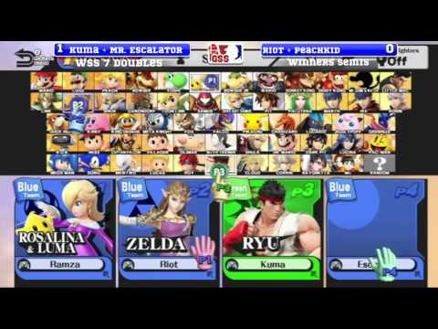 WSS 7 Dubs - Kuma + Mr.Escalator vs Riot and Peachkid - SSB4 WS- Smash 4 - Smash for Smash for Wii U