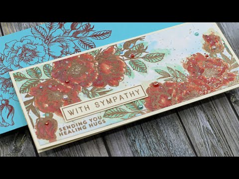 Slimline Sympathy Card | SSS Beautiful Flowers Take 14