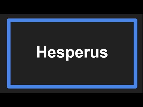 Meaning of Hesperus