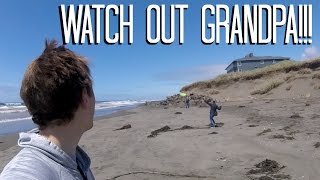 Grandpa has a Kite Crash into Him