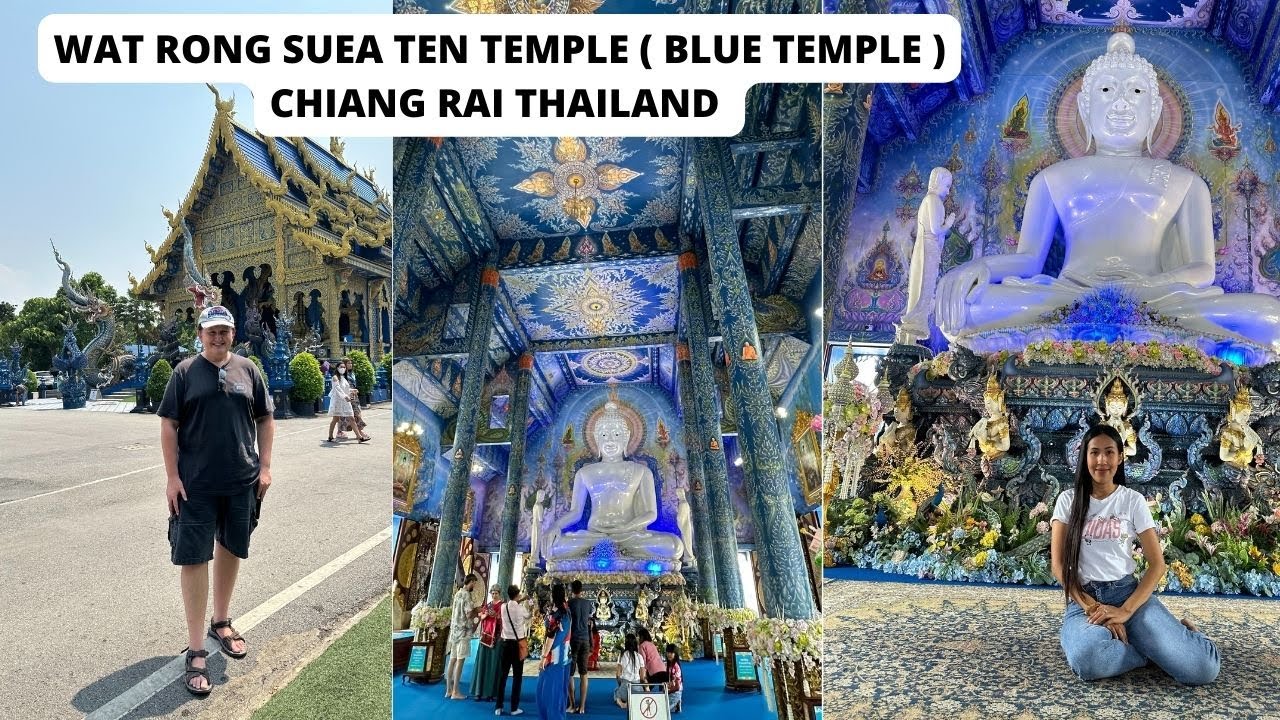 Witness a traveler's captivating exploration of the stunning Wat Rong Suea Ten temple in this video.