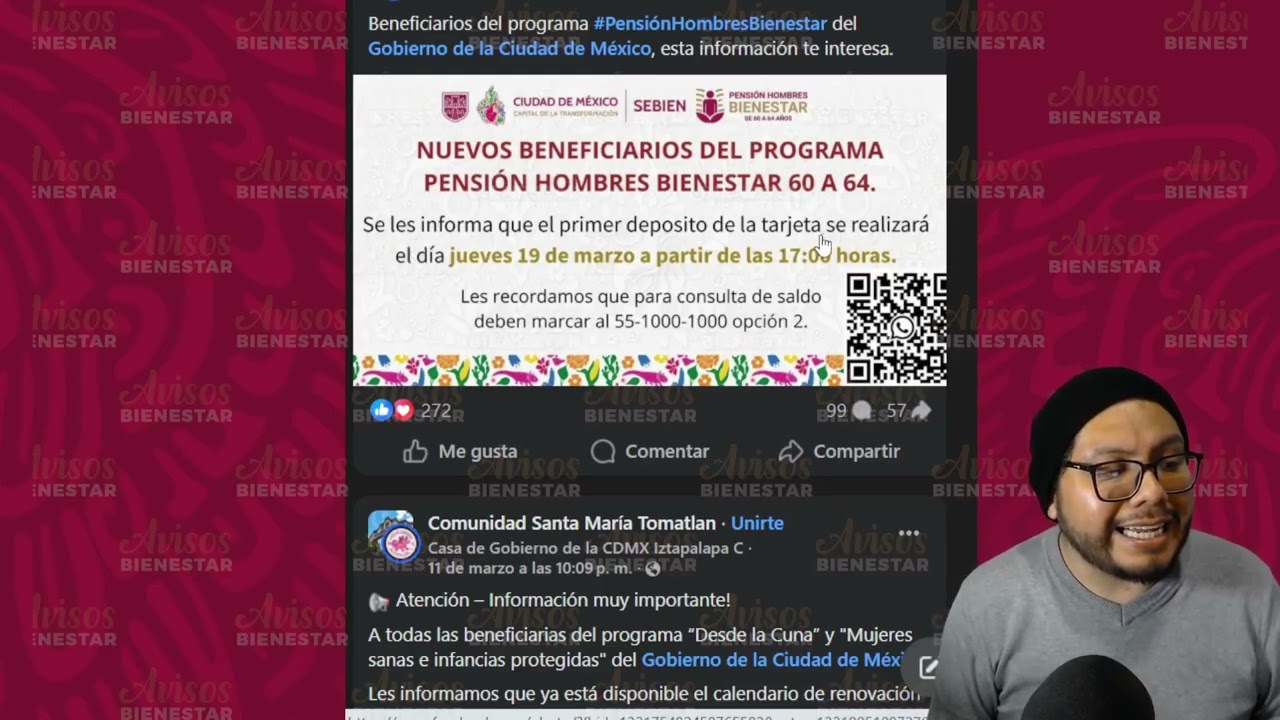 NO TE LLEGO EL PAGO PENSIÓN HOMBRES BIENESTAR  habra otro pago en este mes de marzo checa para quien