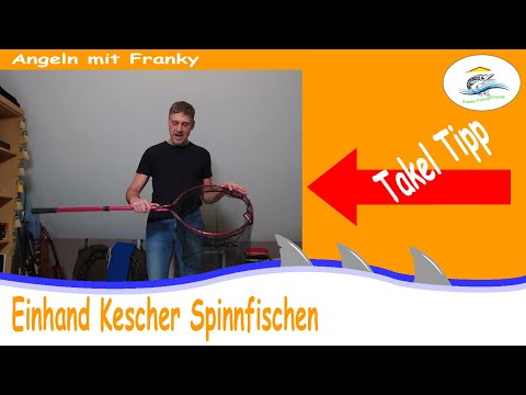 Kescher für einhändige Bedienung, Balzer Shirasu Shot Net Spinnkescher mit gummiertem Netz