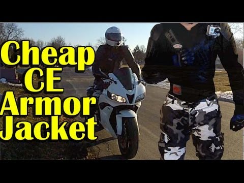 CHEAP Full Body CE Armor Jacket Review - Urban Motorcycle Gear - Perrini Armor Jacket Review Video