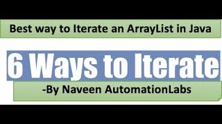 Different ways of iterating an ArrayList || Important Java Interview Question