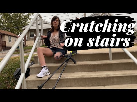 Traversing stairs without a prosthesis (AK Amputee with Crutches)