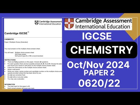 IGCSE Chemistry PAPER 2 OCT/NOV 2024 | 620/22 | Solved
