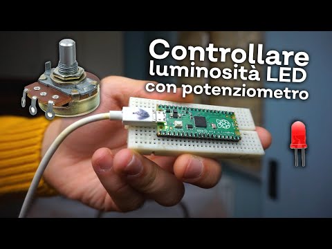 Control BRIGHTNESS of a LED with POTENTIOMETER - RASPBERRY PI PICO and PWM MicroPhyton Thonny IDE