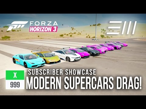 Forza Horizon 3 - [X999] MODERN SUPERCARS DRAG RACE! Subscriber Showcase