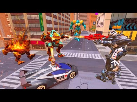 Flying Grand Police Car Transform Robot Android Gameplay By Games Zone