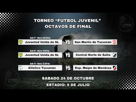 Juv. Unida (SL) vs San Martin (T) | Juv. Unida (SL) vs Central Norte | Atlético (T) vs Dep Maipú (M)