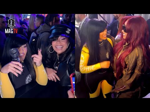 Cardi B Links Up With Ashanti & La La At Star Studded Fanatics Super Bowl Party! 🎤