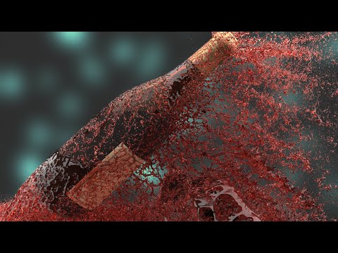 Fluid Simulation Fill and Splash Red Wine