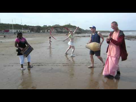 Chanting at Roker Beach in Sunderland
