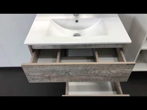 Обзор мебели для ванной комнаты Комфорти Турин 75 дуб бежевый