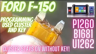 Ford F-150 Cluster stays on without key, programming them USED w Autel IM608 dtc: P1260 B1681 U1262
