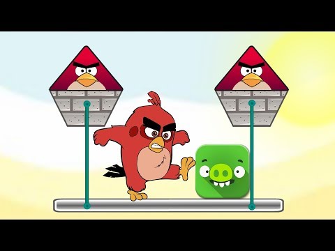 Angry Birds Pigs Out - TRIANGLE BIRD KICK OUT GREEN SQUARE PIGS