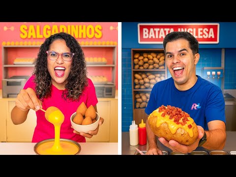 TRANSFORMAMOS A MANSÃO EM UMA LOJA DE SALGADINHOS VS LOJA DE BATATAS! - DEU MUITA TRETA!