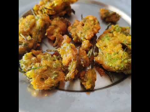 VEGETABLE MUSTARD FLOWERS FRITTERS | LAI HAK FULOR PAKODA