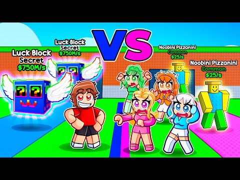 SECRET Lucky Block Race But I Rigged MY CRAZY FAN GIRLS With BAD LUCK In Steal A Brainrot...
