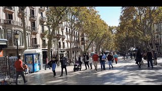 SPAIN 🇪🇸 BARCELONA - LA RAMBLA THE MOST FAMOUS STREET IN BARCELONA, SPAIN 🇪🇸
