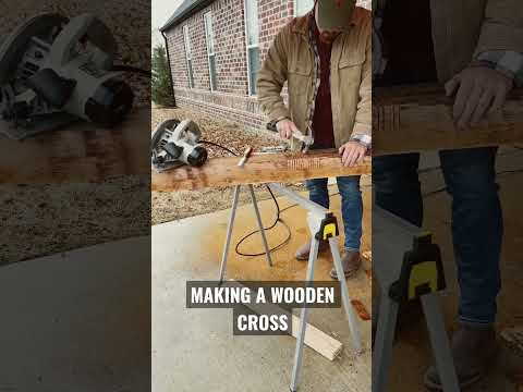 Wooden Cross Build #satisfying #wood #build #woodshop #cross #jesus #asmr #asmrsounds #woodworking