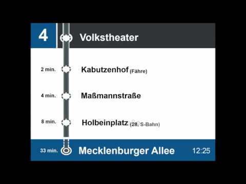 Ansagen Straßenbahn Rostock [Linie 4 | RSAG] // Ausschnitt [mit Haltestellenanzeige 6N2]