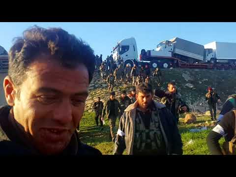 توجه عناصر جيش النخبة الى معركة غصن الزيتون في منطقة عفرين في ريف حلب