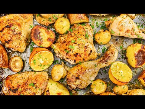 Rosemary Lemon Chicken and Potatoes | One Pan Rosemary Lemon Chicken Recipe!