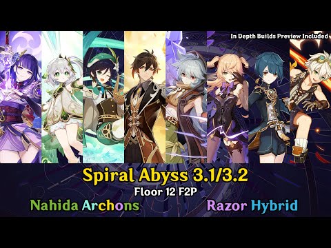 3.1/3.2 Spiral Abyss Floor 12 | Nahida Archons & Razor Hybrid