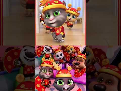 Lunar New Year Dance 💃👯🏮 Talking Tom #Shorts