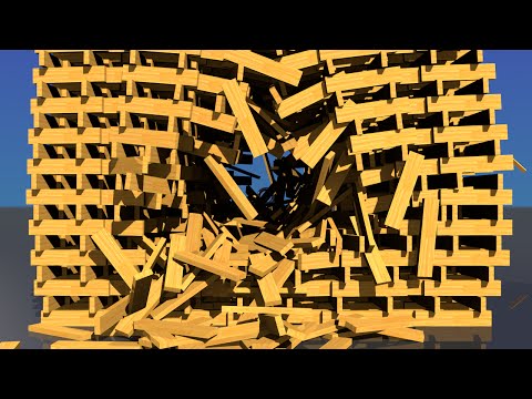 quickie - A hole through keva plank tower but it doesn't fall