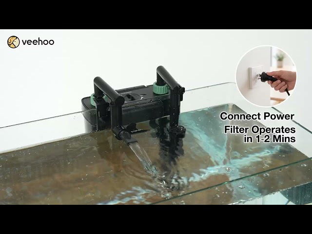 Veehoo Hang On Aquarium Filter with One-Touch Drain