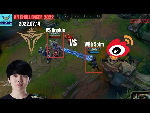 V5 Rookie vs WBG Sofm in Korea Challenger 2022 Patch 12.13 Replay How To Play Azir Mid