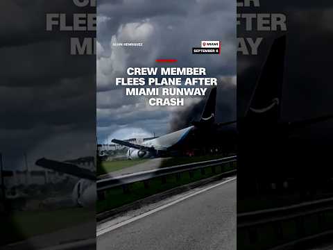 Crew member flees plane after Miami runway crash