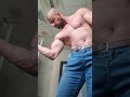 Flexing in locker room after training